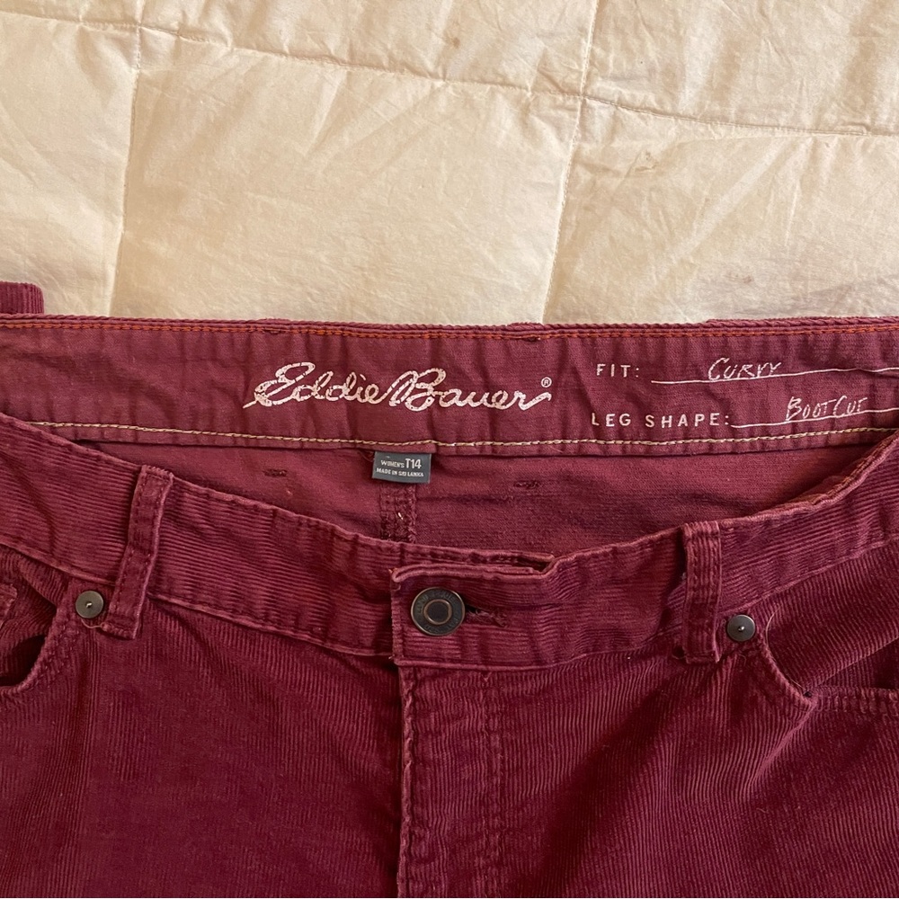 14Tall Eddie Bauer Burgundy Corduroy Pants